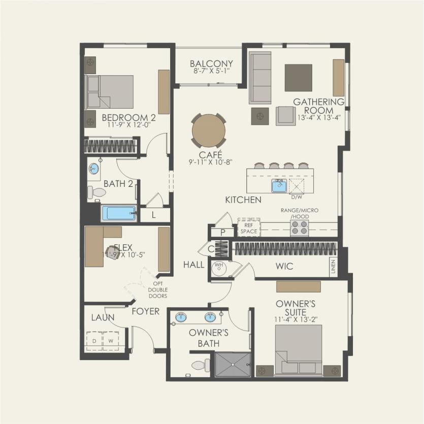 First Floor 2 br / 2 ba
