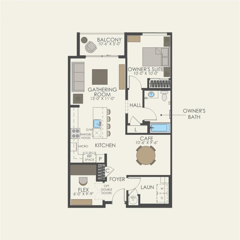 First Floor 1 br / 1 ba