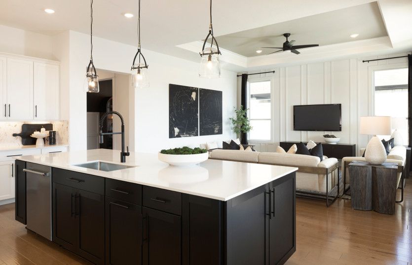 Spacious Kitchen Island Overlooking the Gathering Room
