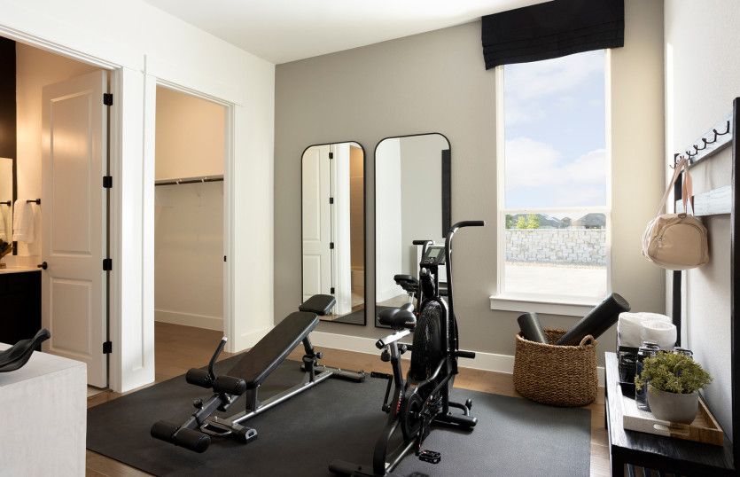 Secondary Bedroom Shown as Home Workout Room