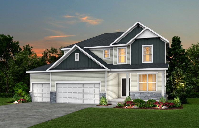 Northern Craftsman - 3 Car Garage with Stone (NC1G)