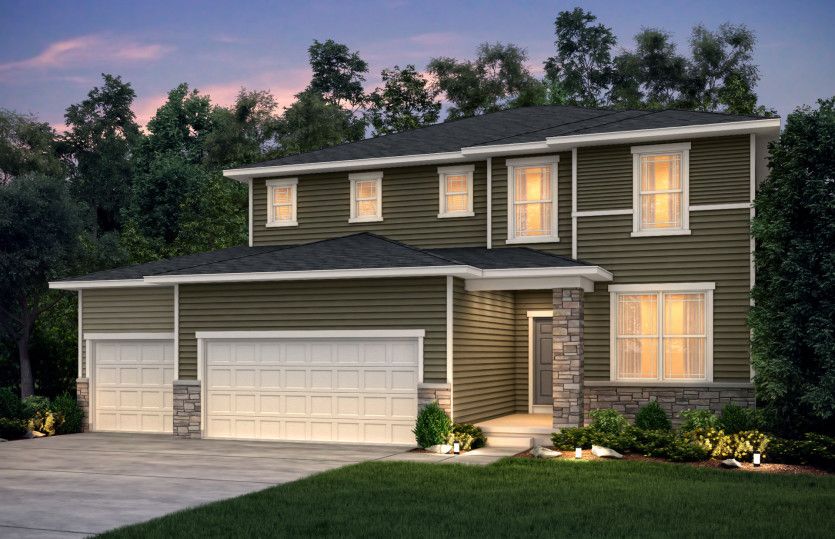 Prairie 3 Car Garage with Stone (PR1A-PR1B)
