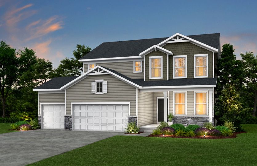 Craftsman 3 Car Garage with Stone (CR2L)