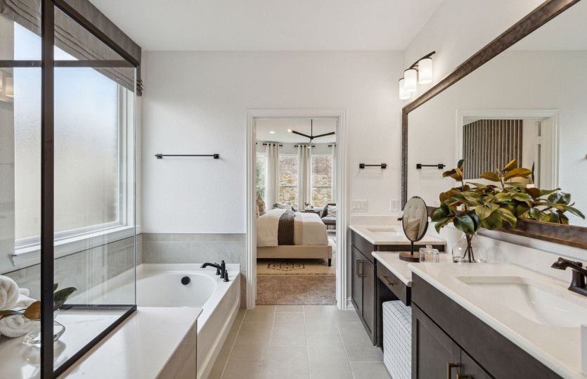 Double vanity in owner's bath