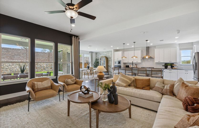 Large windows in gathering room