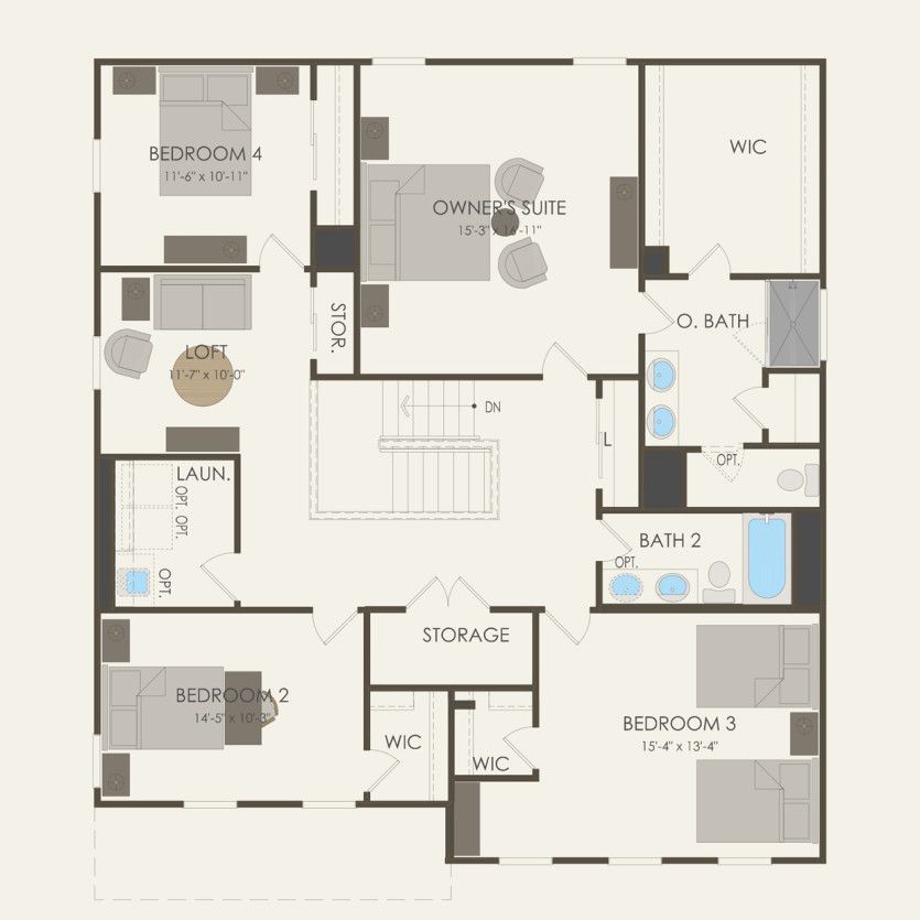Second Floor 4 br / 2.5 ba