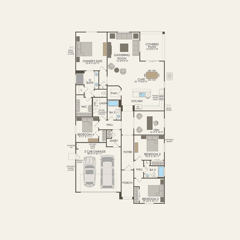 First Floor 4 br / 3 ba