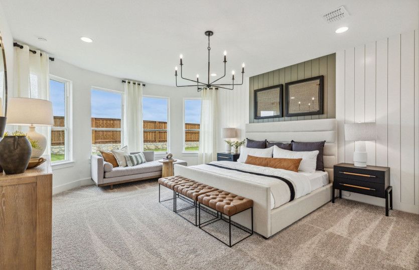 Owner's suite with private bath and optional bay window*model representation