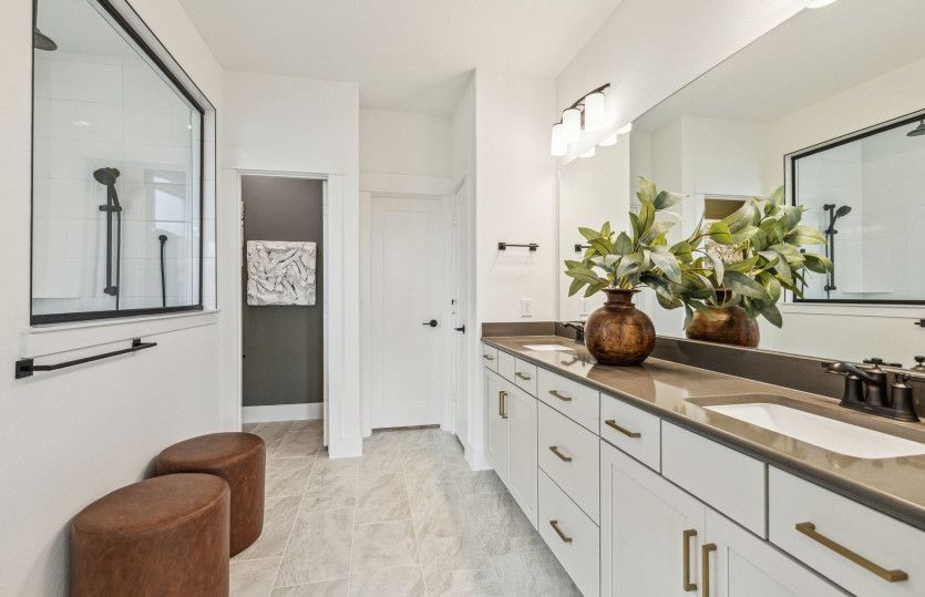 Owner's bath with double vanity*model representation