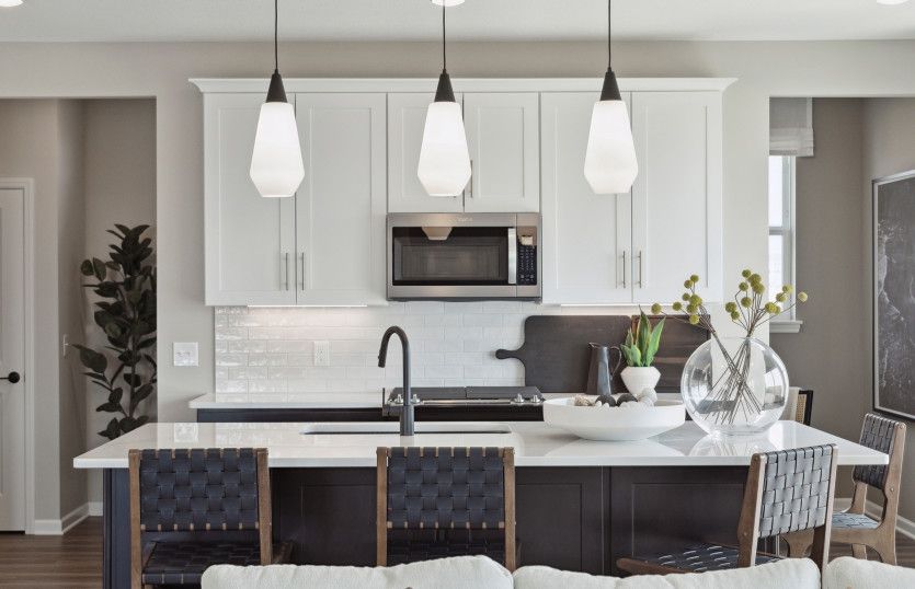 Bright white kitchen cabinets