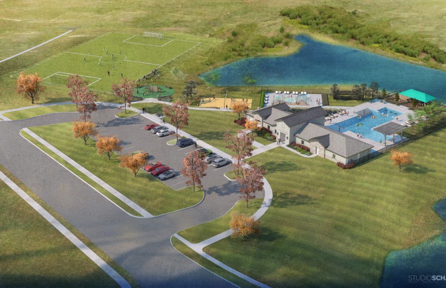 Amenity center and pond