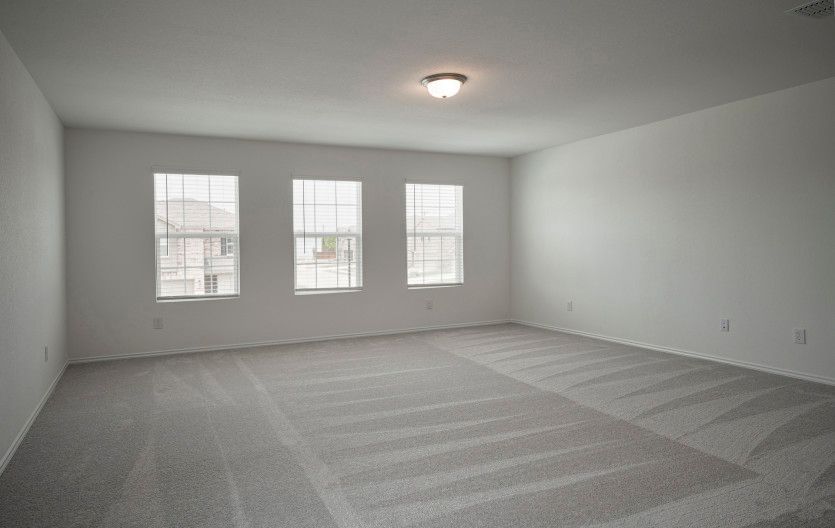Game room on second floor with large windows