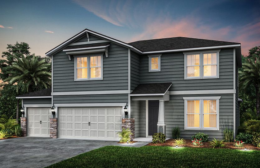 Craftsman with Stone Elevation | C1 with Stone