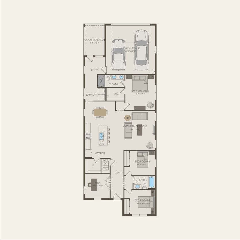 First Floor 3 br / 2 ba