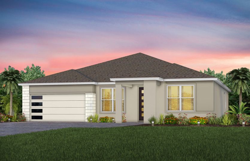 Mahogany MD1 with Stone  Elevation
