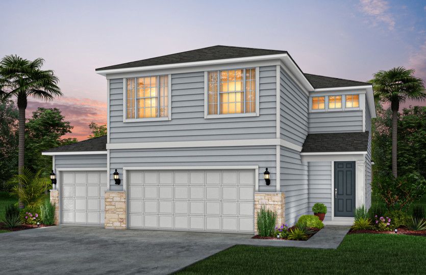 Traditional with Stone Elevation | TD2 with Stone
