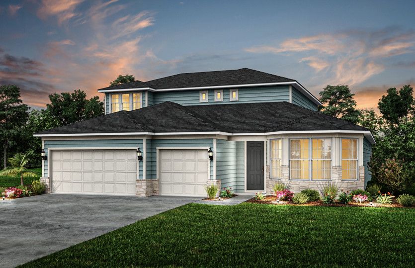 Traditional with Stone Elevation | TD2 with Stone