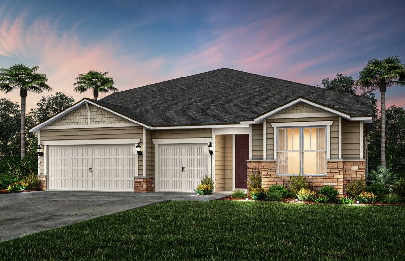 Craftsman with Stone Elevation | C2 with Stone