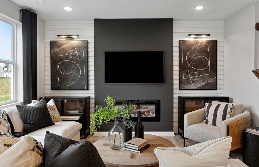 The perfect spot to cozy up next to the fireplace