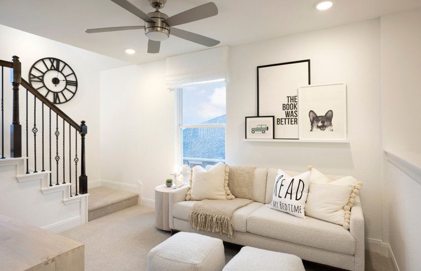 Upstairs Loft Area with Stairs to Rooftop Deck