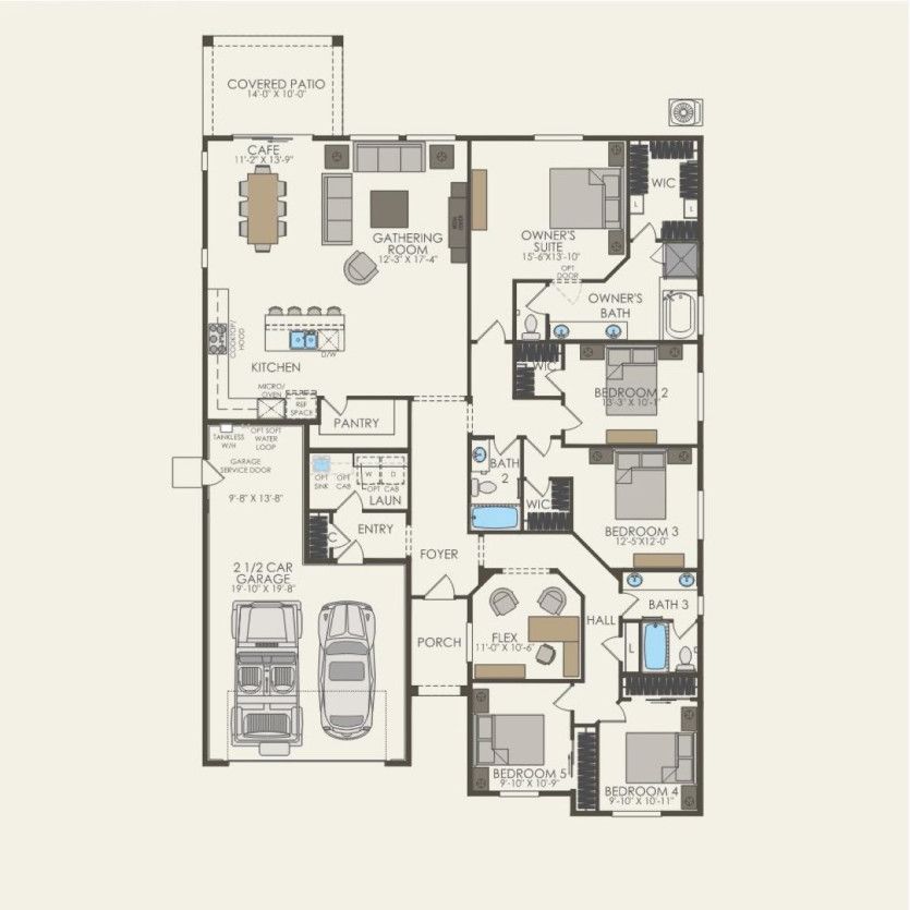 First Floor 5 br / 3.5 ba