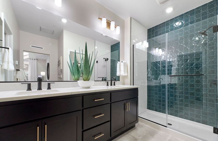 Luxurious owner's suite bathroom with walk-in shower