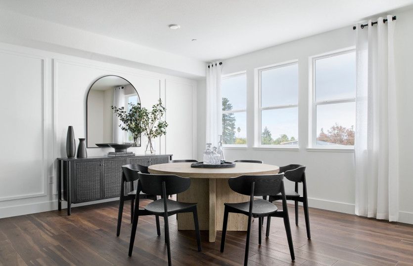 Café area with large windows for casual or formal dining