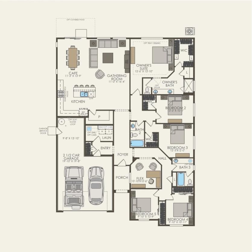First Floor 5 br / 3 ba