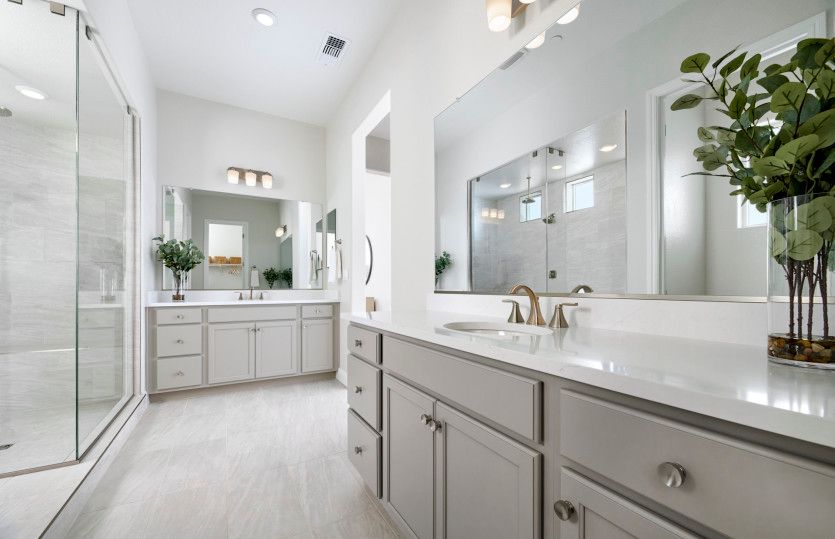 Impressive owner's suite bath - model representation