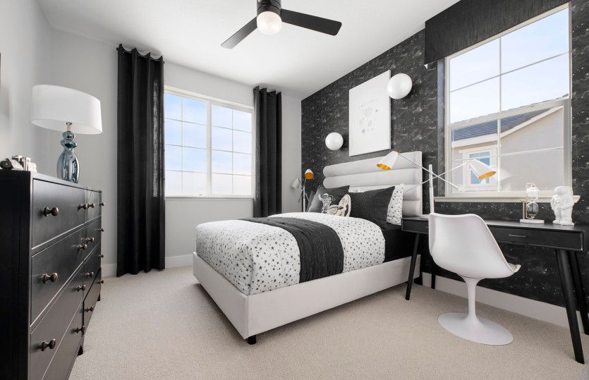 Secondary bedroom with large windows