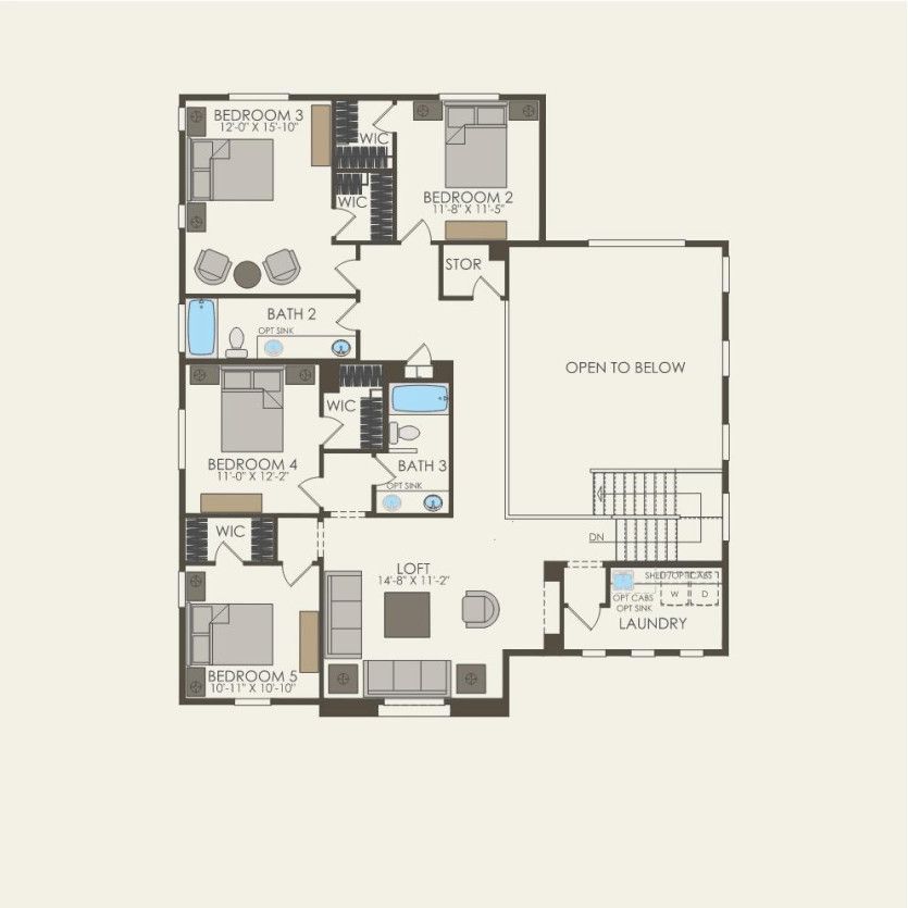 Second Floor 5 br / 3.5 ba