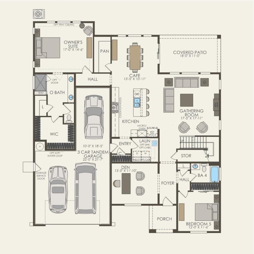 First Floor 5 br / 4 ba