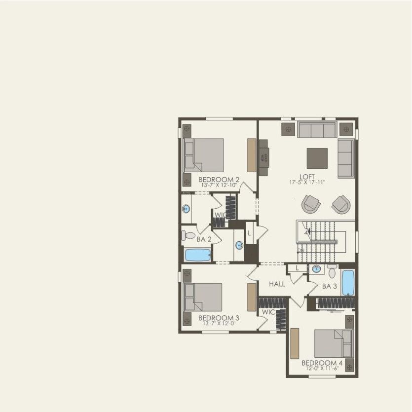 Second Floor 5 br / 4 ba