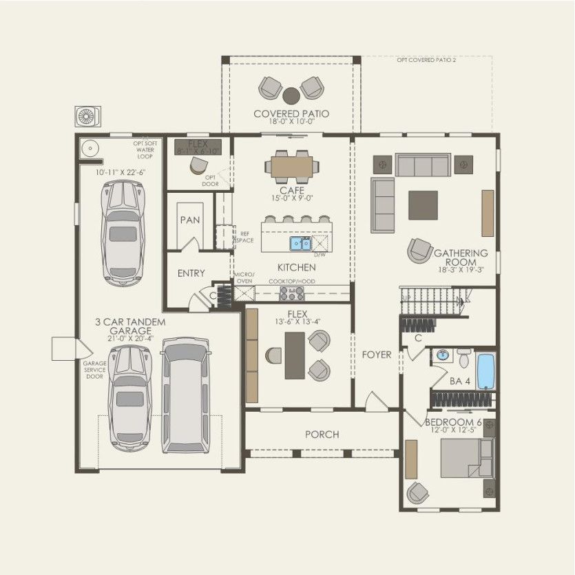 First Floor 6 br / 4 ba