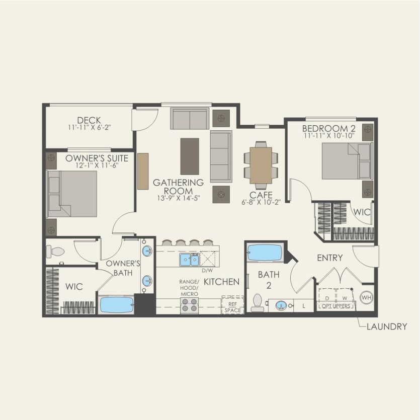 First Floor 2 br / 2 ba