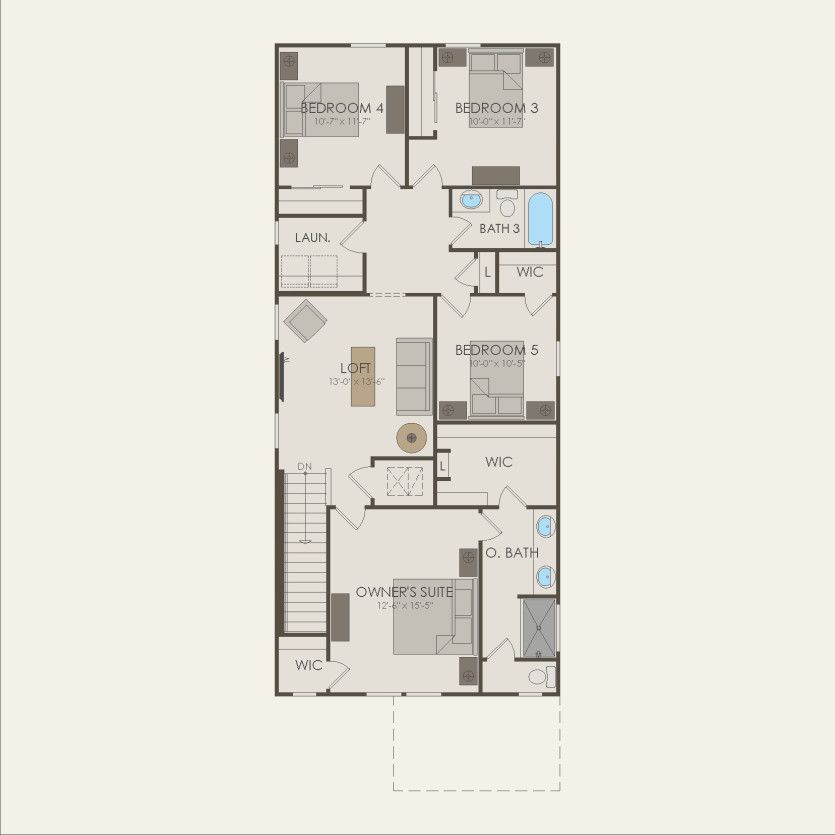 Second Floor 5 br / 3 ba
