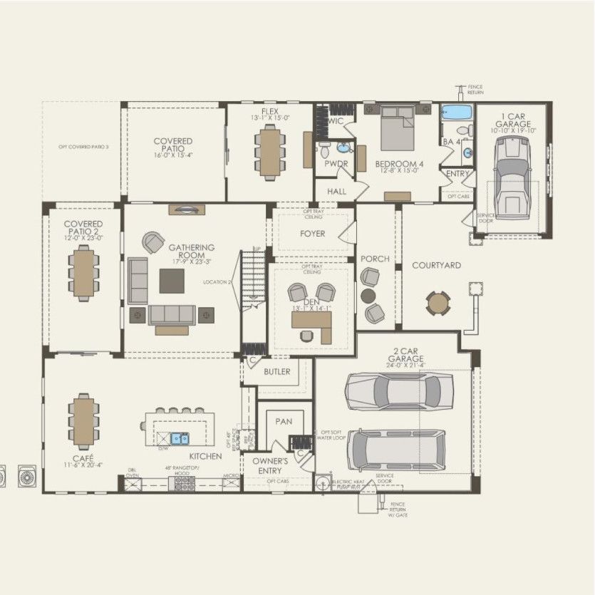 First Floor 4 br / 4.5 ba