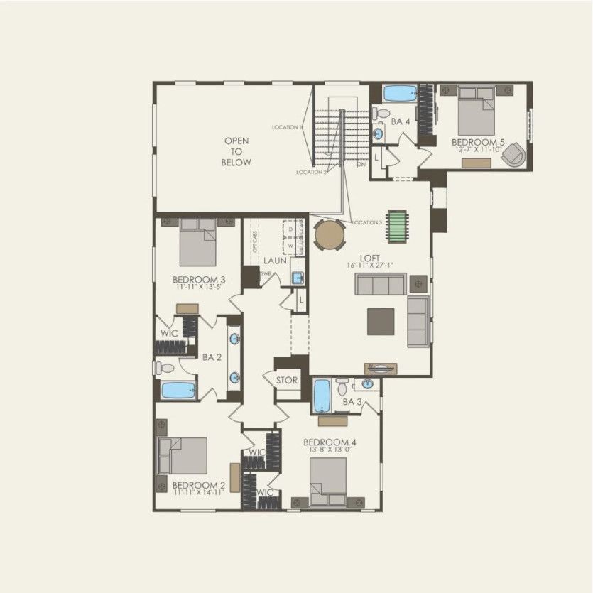 Second Floor 5 br / 5.5 ba