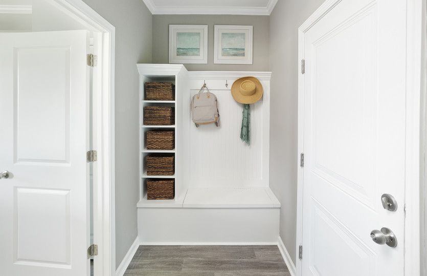Convenient drop-zone to keep things organized.