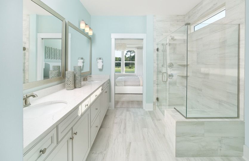 Owner's Bathroom with a frameless walk-in shower