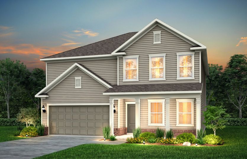 Hampton Exterior LC202 with a front porch and brick detail
