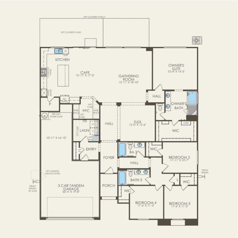First Floor 4 br / 3 ba