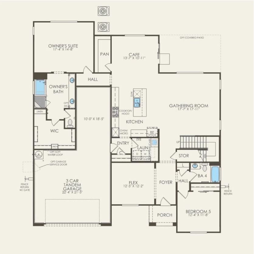 First Floor 5 br / 4 ba