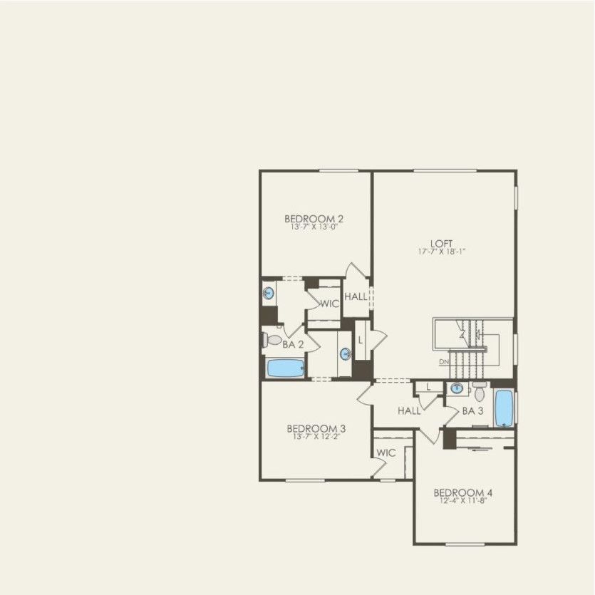 Second Floor 5 br / 4 ba