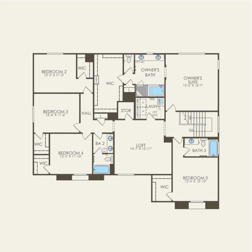 Second Floor 6 br / 4 ba
