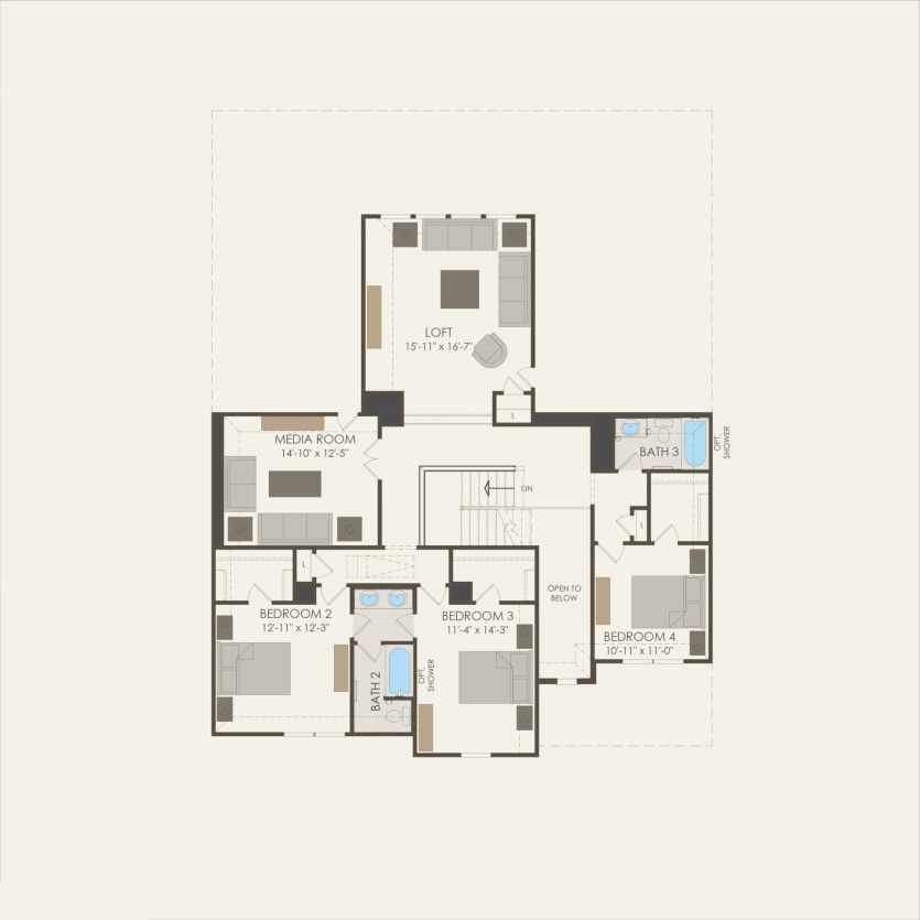 Second Floor 4 br / 3 ba