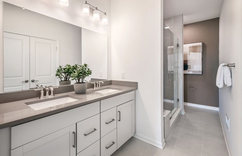 Double vanity in private owner's bath