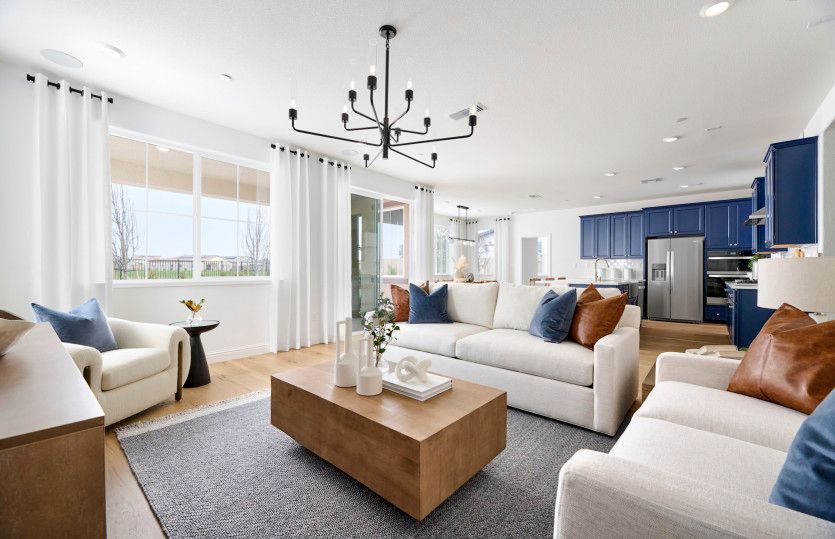 Gathering room opens to kitchen