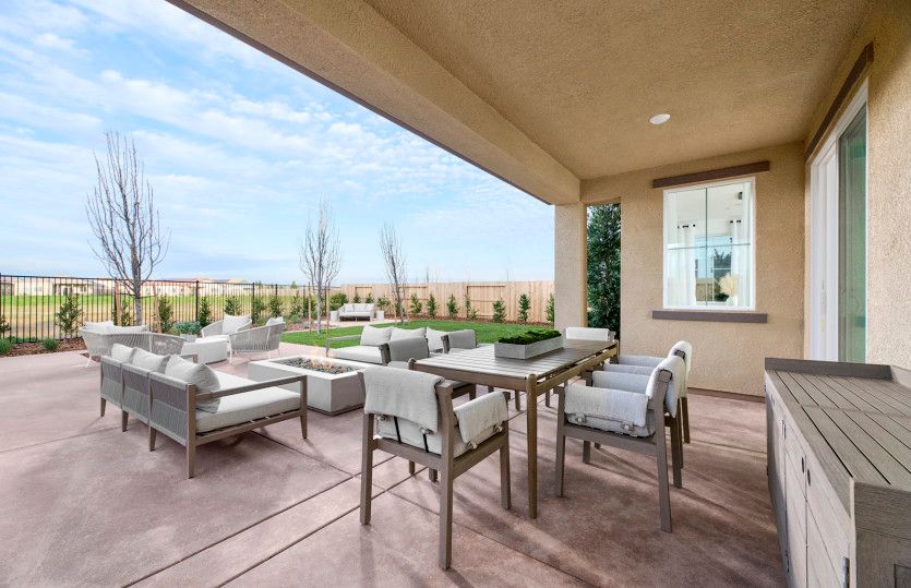 Back patio off gathering room with plenty of seating space