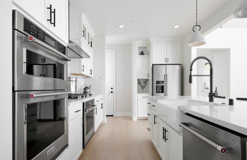 Gorgeous kitchen with decorative lighting